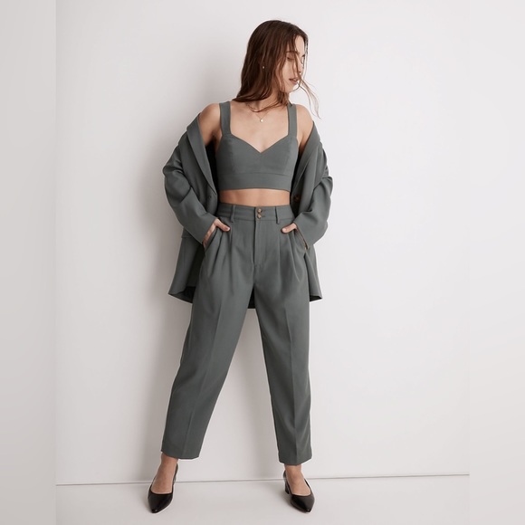 *NWT* Madewell / Sweetheart Neck Button Back Bralette Top / Architect Green / 16 - Picture 3 of 7